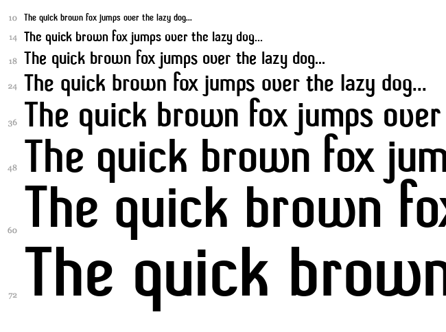 Shift Type Basic font waterfall